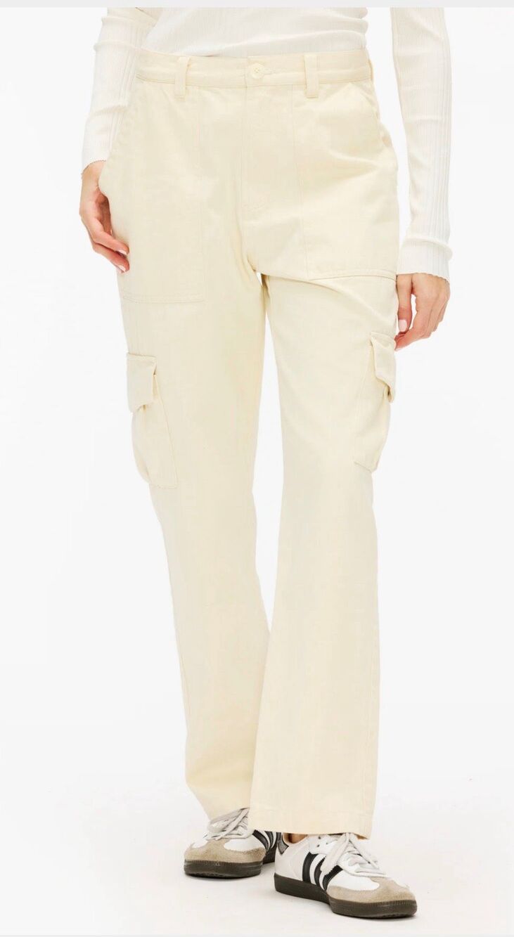 NSF Hawk Straight Leg Cargo Pants in Ivory NWT Size 24